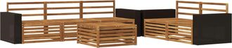 vidaXL Conjunto De Sof&aacute;s De Exterior 6 Uds. Natural Vidaxl