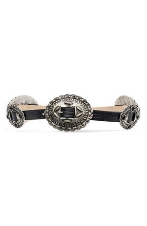 L'agence Rocha Western Belt in Black Lizard Embossed at Nordstrom, Size Medium