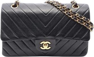 Chanel Pre-owned Borsa a Spalla Chevron V Stitch in Pelle dAgnello - - Pre-owned - Donna - Nero - ONE SIZE