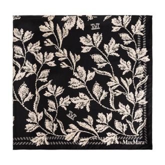 Max Mara Silky Scarves, female, Black, Size: ONE SIZE Printed silk oversized scarf