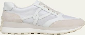 Veronica Beard Valentina Ripstop Mixed Leather Retro Sneakers