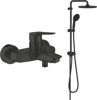 GROHE Pack Mezclador Mec&aacute;nico De Ba&ntilde;o/ducha Grohe Start 2021 + Columna Grohe Vitalio Start 250, Negro Mate