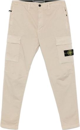 Stone Island Broeken, Heren, Beige, W31, Katoen, Cargo broek in beige katoen stretch