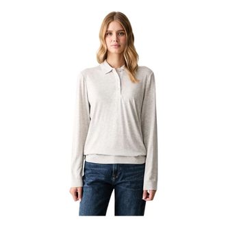 GANT Longsleeve - Dames - Tops - Grijs - Maat: L Katoen