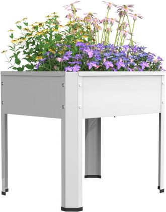 VCM Urban-hochbeet Metal Levantada Remolacha Rectangular Caja Plantadora De Pie Ideal Para Ni&ntilde;os Caja De Flores Para Terraza Jard&iacute;n Balc&oacute;n Maceta Al. 45 X