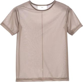 Song for the Mute Double Layer Fitted L/S - Dames - T-shirts - Beige - S - Polyester - Tops