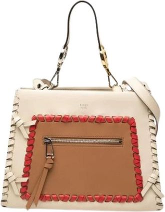 Fendi Pre-owned Runaway Satchel - Dames - Vintage Handtas - Beige - ONE Size - Leer - Vintage