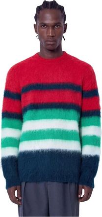 Lacoste Runway Gestreepte Geborstelde Alpaca Blend Piqu&eacute; Trui - Heren - Truien - Veelkleurig - Maat: S Piqu&eacute;