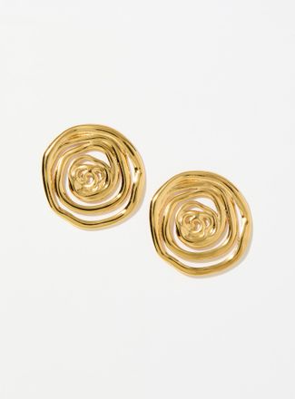 Simons Womens Large hammered spiral earrings