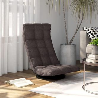 vidaXL Vidaxl - Silla De Suelo Giratoria Tela Gris Taupe