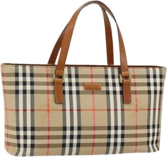 Burberry Pre-owned Tote Bags, female, Beige, Size: ONE SIZE Pre-owned Canvas Tote