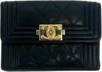 Chanel Pre-owned Portemonnee (tri-fold) - Dames - Vintage Accessoires - Zwart - ONE Size - Vintage