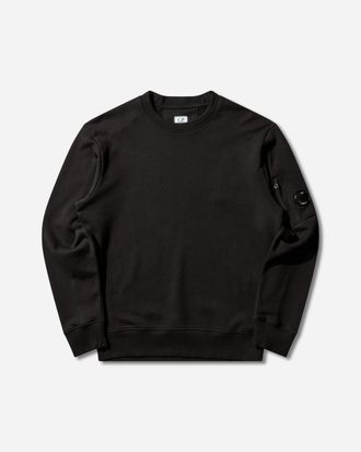 C.P. Company Men s Diagonal Raised Fleece Crewneck Sweatshirt Black