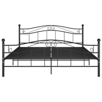 Berkfield Home Comfortable Bed Frame Black Metal 140x200 cm