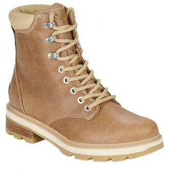 Sorel Womens Lennox Lace Waterproof Leather Boot In Ceramic
