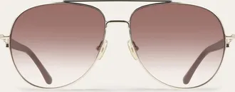 Ferragamo Women Aviator frame sunglasses Red
