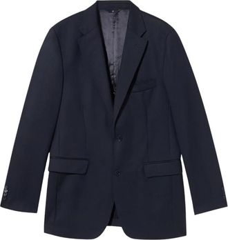 Brooks Brothers Single-Breasted Blazer van Maagdelijke Wol - Heren - Blazers - Blauw - 5XL - Wol - Jassen