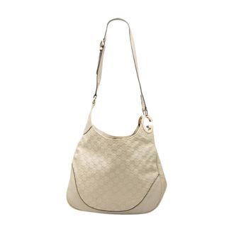 Gucci Pre-owned Leren Schoudertas - Dames - Pre-owned - Wit - Maat: ONE Size Leer