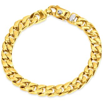 Pompeii3 Mens Cuban 14k Gold (47gram) or Platinum (77gram) 8.5mm Link Bracelet 8.5