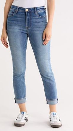 Kut from the Kloth Frayed Crop Slim Straight Leg Jeans in Global W/Medium at Nordstrom Rack, Size 00