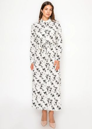 YAL New York White Shirt Dress, Monochrome Butterfly Print