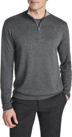 Jack Victor Daniel Quarter-Zip Cotton Sweater in Charcoal at Nordstrom, Size Xx-Large