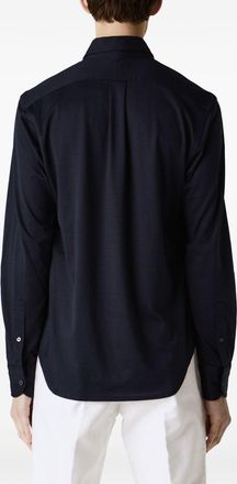 Tom Ford Mens Shirt Silk-Cotton Blue