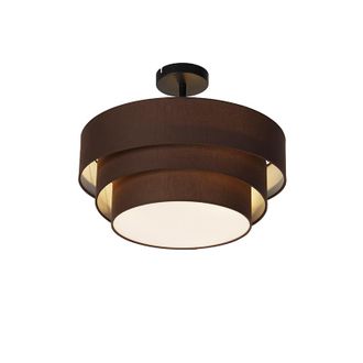 QAZQA Qazqa - Moderno Plaf&oacute;n Moderno Marr&oacute;n 45 Cm 3 Luces - Drum Trio Pl&aacute;stico /acero /textil Redonda Adecuado Para Led Max. 3 X 40 Watt