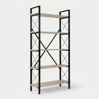 OEM Estanter&iacute;a Industrial De Metal Negro Con 5 Baldas Elysian - Beige