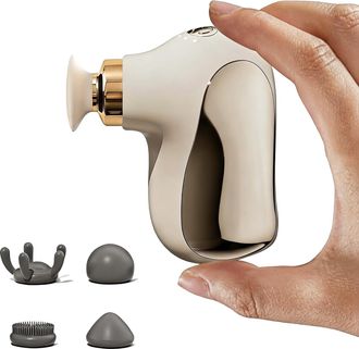 No Brand Mini Pistola De Masaje Muscular, Masajeador De Espalda Y Cuello Port&aacute;til Y Silencioso Con 4 Cabezales Y 4 Velocidades (platino)