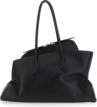 The Attico Womens Shoulder Bag Passeggiata Black Leather Calf