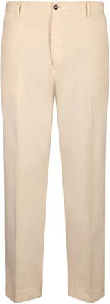 Dell'Oglio Wijde Pantalon - Heren - Nette broeken - Beige - L - Katoen - Broeken