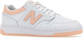 New Balance Mens Two-Tone Leather 480 Sneakers Whitepink