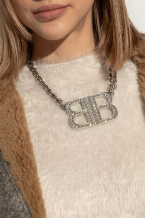 Balenciaga Brass Necklace, Womens, Silver