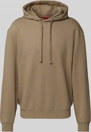 HUGO BOSS Oversized Hoodie mit Label-Detail Modell Dapo in Taupe, Gr&ouml;&szlig;e M