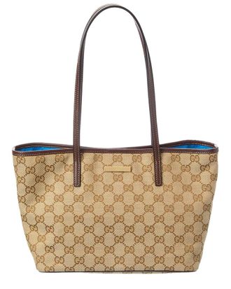 Gucci Tribeca Small Gg Canvas & Leather Tote