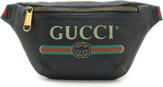Gucci Black Green Red Color Leather Fanny Pack (Pre-Owned)