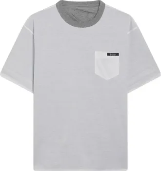 Prada T-Shirts, male, Gray, Size: 2XL Reversible Cotton T-shirt