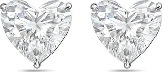 Diana M. Jewels 14Kt White Gold 2.00 cts Lab Grown Heart shaped Diamond Studs