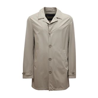 Herno Single-Breasted Coats, male, Beige, Size: 2XL Im0153U Soprabito Sfoderato Coat