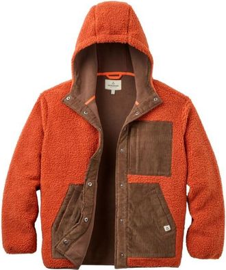 Passenger Clover Recycld Sherpa Fleece Hooded Jacket Fleecejacke f&uuml;r Damen | rot/braun
