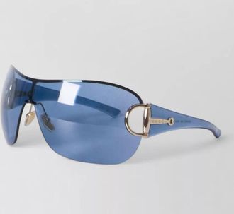 Gucci mask style rimless sunglasses metal detail