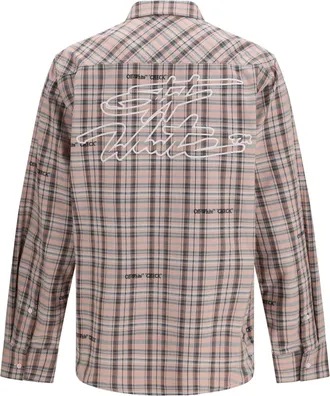 Off-white Mens Flannel Shirt Mauve Morn Cotton