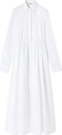 Lanvin Midi Overhemdjurk - Dames - Shirt Kleedjes - Wit - 2XS - Kleedjes