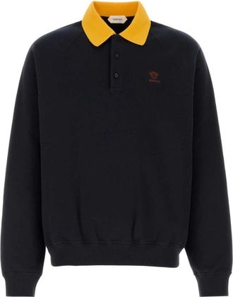 Versace Sweatshirt Cott - Heren - Sweatshirts - Blauw - L - Hoodies & sweatvesten