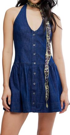 Free People Clean Break Mini Dress In Denim