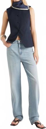 Marella Cotton Gabardine Gilet In Navy