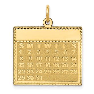 Diamond2Deal 14k Yellow Gold Sunday the First Day Calendar Pendant