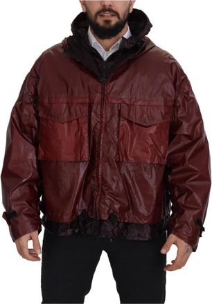Dolce & Gabbana Bordeaux Katoenen Hoodie met Ritssluiting - Heren - Zomerjassen - Rood - L - Katoen - Jassen
