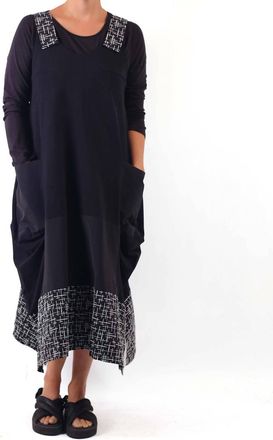 Luukaa D'Celli Sleeveless Midi Dress In Black And White